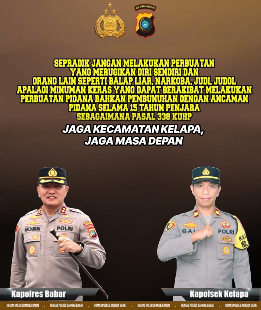 Kapolsek Kelapa Imbau Warga Hindari Balap Liar, Judi, dan Minuman Keras, Jaga Masa Depan Bersama