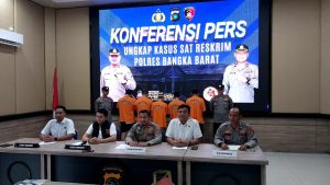 Konferensi pers ungkap kasus sat Reskrim polres Bangka Barat